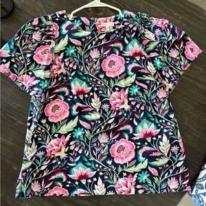 Crown & Ivy Pink and Blue Floral Top - Worn Once